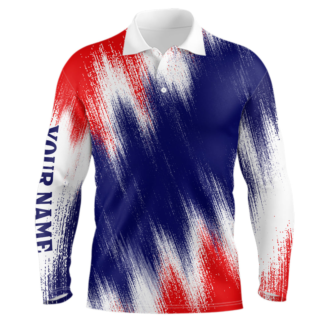 American Flag Mens Golf Polo Shirts Custom Patriotic Golf Shirts For Men Golfing Gifts LDT1344