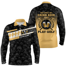 Load image into Gallery viewer, Skull I Drink Beer And Play Golf Personalized Argyle Golf Polo Shirts For Men Gift For Golf Lovers LDT0125