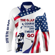 Load image into Gallery viewer, 3D American Flag Mens Golf Polo Shirts, Custom Patriotic Golf Shirts For Mens, Golf Gifts LDT0140