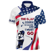 Load image into Gallery viewer, 3D American Flag Mens Golf Polo Shirts, Custom Patriotic Golf Shirts For Mens, Golf Gifts LDT0140