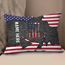 Load image into Gallery viewer, American Flag Disc Golf Basket Custom Pillow Personalized Disc Golf Gift LDT1178