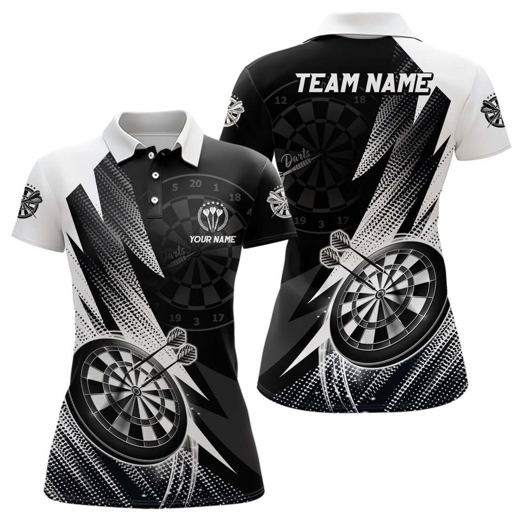 Personalized Black White Darts Polo Shirt Custom Cool Darts Shirt For Women Team Jersey LDT0961