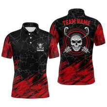 Load image into Gallery viewer, Personalized 3D All Over Print Skull Mens Golf Polo Shirt, Red And Black Golf Shirts For Men LDT0177