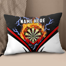 Load image into Gallery viewer, Thunder Fire Darts Flame Custom Throw Pillow Personalized Darts Gift LDT1190