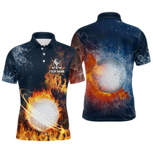 Load image into Gallery viewer, Fire And Water Golf Ball Custom Mens Polo Shirt Lightning Golf Shirts For Men Golf Gifts LDT0447
