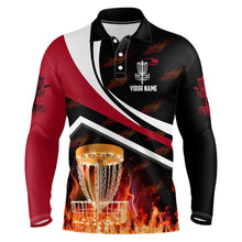 Load image into Gallery viewer, Personalized Disc Golf Fire Flame Red Style Custom Golf Shirts For Men Disc Golf Gifts LDT0440