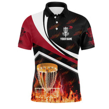Load image into Gallery viewer, Personalized Disc Golf Fire Flame Red Style Custom Golf Shirts For Men Disc Golf Gifts LDT0440
