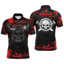 Load image into Gallery viewer, Mens Skull Disc Golf Polo Shirts Custom Red Golf Shirt With Skull Disc Golf Shirts For Men Golf Gifts LDT0768