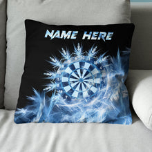 Load image into Gallery viewer, Icy Blue Light Dartboard Custom Pillow Winter Personalized Darts Gifts LDT1197