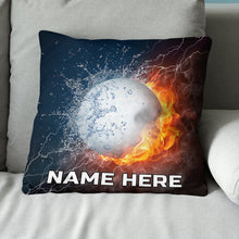 Load image into Gallery viewer, Fire And Water Golf Ball Custom Pillow Personalized Cool Golf Gifts LDT1202