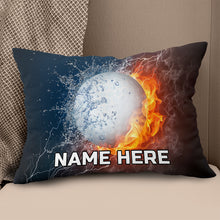 Load image into Gallery viewer, Fire And Water Golf Ball Custom Pillow Personalized Cool Golf Gifts LDT1202