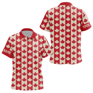 Canadian Flag Vintage Maple Leaf Kids Golf Polo Shirts Custom Patriotic Golf Shirts For Kid LDT0465