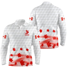 Load image into Gallery viewer, Canadian Flag Red Maple Leaves Mens Golf Polo Shirts Custom White Patriotic Golf Shirts For Men LDT0467