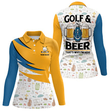 Load image into Gallery viewer, Golf &amp; Beer That&#39;s Why I&#39;m Here Golf Icons Seamless Polo Shirts Cool Golf Shirts For Women LDT0471