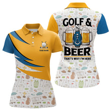 Load image into Gallery viewer, Golf &amp; Beer That&#39;s Why I&#39;m Here Golf Icons Seamless Polo Shirts Cool Golf Shirts For Women LDT0471