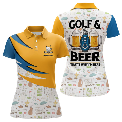 Golf & Beer That's Why I'm Here Golf Icons Seamless Polo Shirts Cool Golf Shirts For Women LDT0471