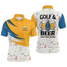 Load image into Gallery viewer, Golf &amp; Beer That&#39;s Why I&#39;m Here Golf Icons Seamless Mens Polo Shirts Cool Golf Shirts For Men LDT0471