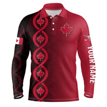 Load image into Gallery viewer, DNA Canada 1st July Red Maple Leaves Mens Golf Polo Shirt Custom Patriotic Golf Tops For Men LDT0999