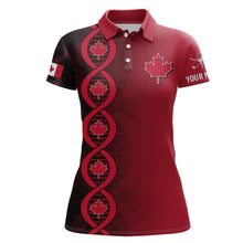 Load image into Gallery viewer, DNA Canada 1st July Red Maple Leaves Womens Golf Shirt Custom Patriotic Golf Tops For Women LDT0999