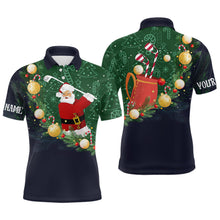 Load image into Gallery viewer, Santa Playing Golf Navy Mens Polo Shirts Christmas Golf Shirts For Men Best Golf Gifts LDT0478