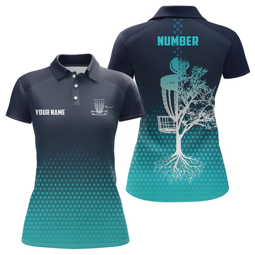 Personalized Women Disc Golf Polo Shirt Hive Number Disc Golf Tops For Women Disc Golf Basket LDT1009