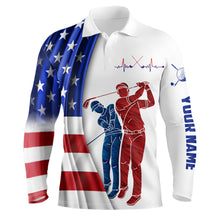 Load image into Gallery viewer, American Flag Mens Golf Polo Shirt Custom Patriotic Golf Shirts For Men Golfing Gifts LDT1424