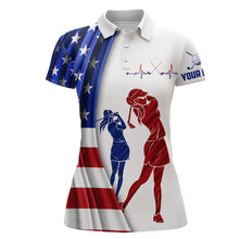 Load image into Gallery viewer, American Flag Womens Golf Polo Shirt Custom Patriotic Golf Shirts For Women Golfing Gifts LDT1424