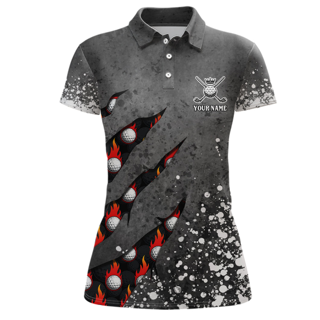 Paint Splash 3D Golf Polo Shirts Personalized Flame Golf Shirts For Womens, Crazy Golf Gifts LDT0219