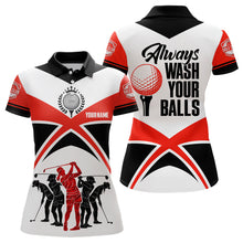 Load image into Gallery viewer, Always Wash Your Balls Golf Polo Shirts Custom Orange Black Golf Shirts For Women, Golf Gifts LDT0212