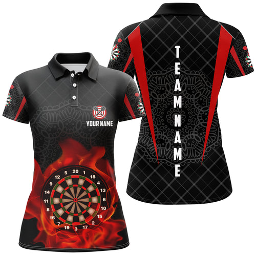 Addict Celtic Pattern Flame Darts Polo Shirt Custom Darts Shirt For Women Dart Jersey LDT0629