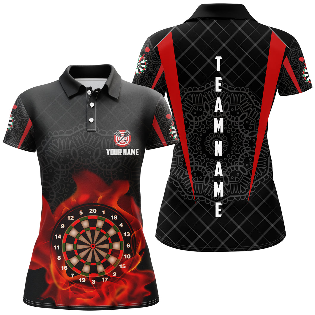Addict Celtic Pattern Flame Darts Polo Shirt Custom Darts Shirt For Women Dart Jersey LDT0629