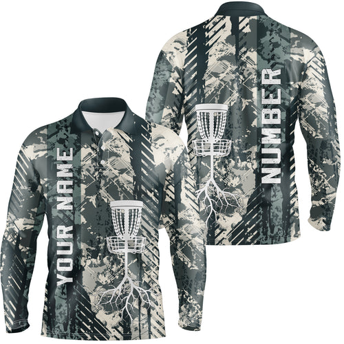 Personalized Wild Grunge Mens Disc Golf Polo Shirt Custom Disc Golf Shirts For Men Golf Gifts LDT0515