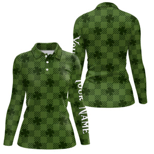 Clover Checkered Pattern St. Patrick Day Golf Polo Shirts Customized Golf Shirts For Women LDT1262