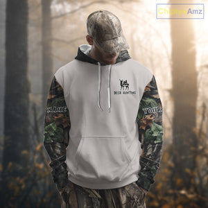 Deer Hunting American Flag Camo Hoodie, Long Sleeve Shirt – Buck Head Graphic NHT01