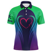 Load image into Gallery viewer, Love Golf Gradient Green Purple Mens Polo Shirts Custom Golf Shirts For Men Best Golf Gifts LDT0402