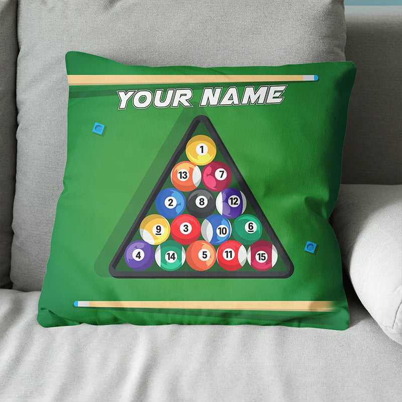 Billiard Stick And Pool Balls Pillow Custom Throw Pillow Billiards Gifts VHM0853