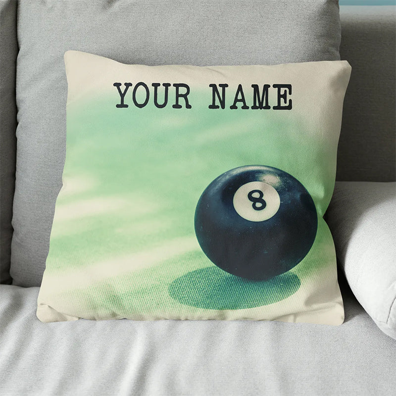 Personalized Billiard 8 Ball Pillow, Custom Throw Pillow Billiards Gifts VHM0883