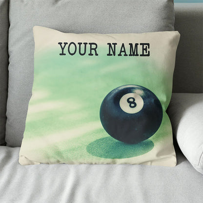 Personalized Billiard 8 Ball Pillow, Custom Throw Pillow Billiards Gifts VHM0883