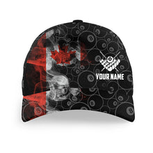 Load image into Gallery viewer, Personalized Vintage Smoke Canadian Flag Billiard Hats Cap, Custom 8 Ball Pool Billiards Hat VHM0538