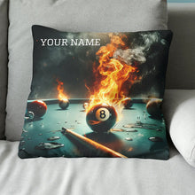 Load image into Gallery viewer, Personalized Fire 8 Ball Billiard 3D Pillow Custom Pillow Billiard Gifts VHM0892