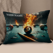 Load image into Gallery viewer, Personalized Fire 8 Ball Billiard 3D Pillow Custom Pillow Billiard Gifts VHM0892