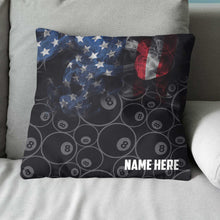 Load image into Gallery viewer, Personalized Vintage Smoke US Flag 8 Ball Billiard Pillow Billiard Gifts VHM0908