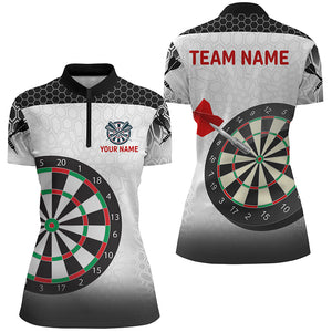 Personalized Dartboard Dart Quarter-Zip Shirts For Women, Dart Shirts Custom Womens Dart Team Jerseys VHM1092