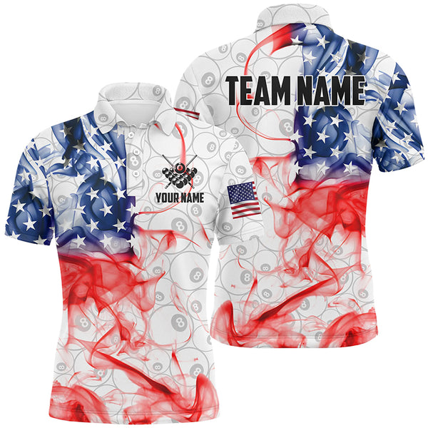 Personalized Vintage Smoke US Flag Billiard 3D Polo Shirts