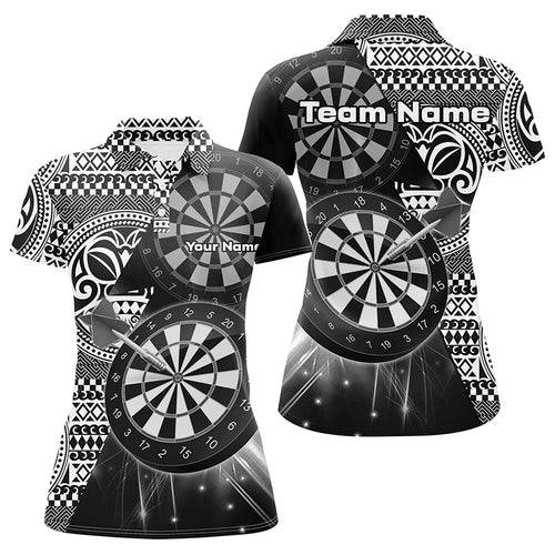Personalized Tribal White Black Dart Polo Shirts For Women Dart Jerseys Custom Dart Team Shirts VHM1146