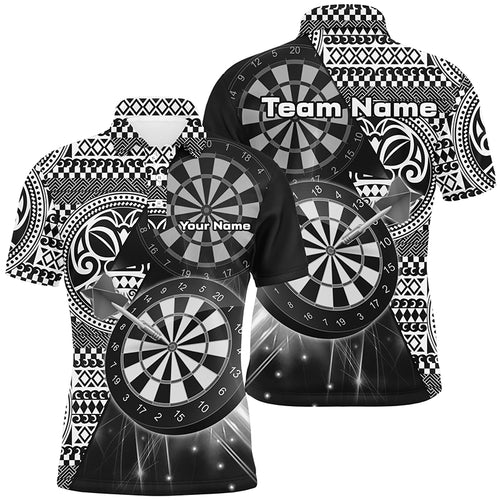 Personalized Tribal White Black Dart Polo Shirts For Men Dart Jerseys Custom Dart Team Shirts VHM1146