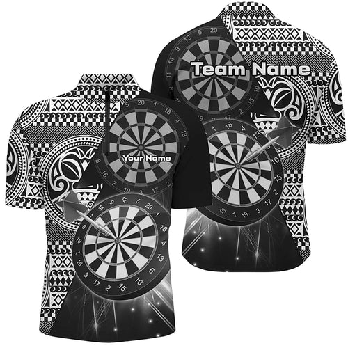 Personalized Tribal White Black Dart Quarter-Zip Shirts For Men Dart Jerseys Custom Dart Team Shirt VHM1146