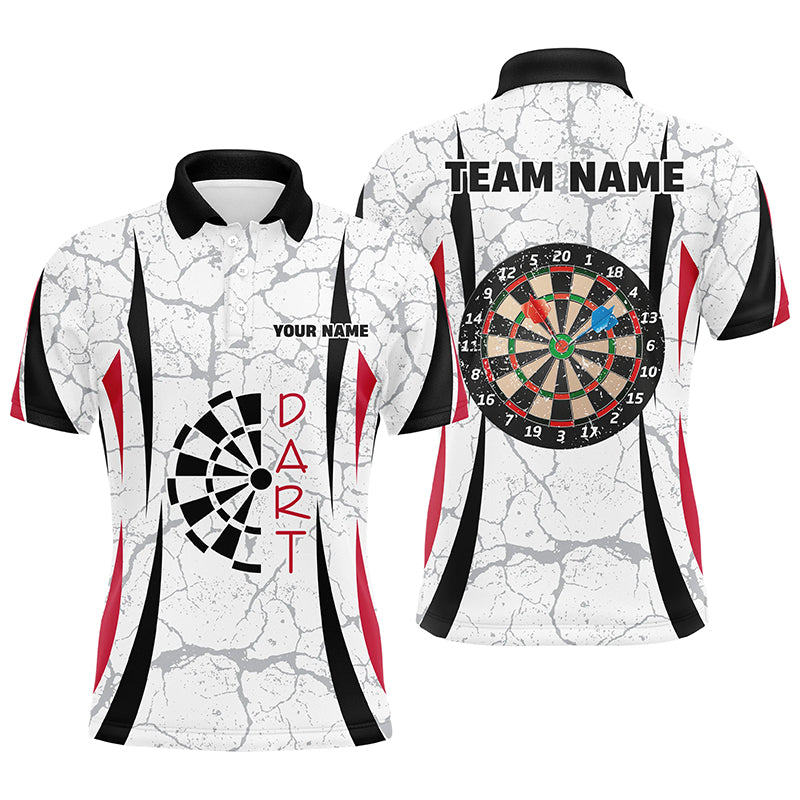 Personalized White Dart Polo Shirts For Men Custom Dart Jerseys Mens Dart Team Shirts VHM1148
