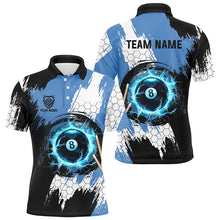 Load image into Gallery viewer, Personalized Black Blue Lightning 8 Ball Billiards 3D Shirts For Men 8 Ball Pool Team Jerseys VHM1177