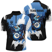 Load image into Gallery viewer, Personalized Black Blue Eagle 8 Ball Billiard 3D Shirts For Men Custom 8 Ball Pool Team Jersey VHM1178